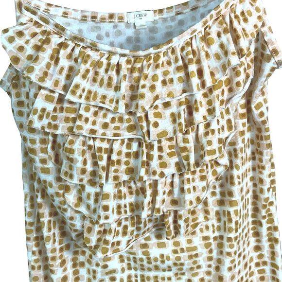 J.Crew Factory Tank Top Orange/White with Ruffle Detail size small - Picture 4 of 8